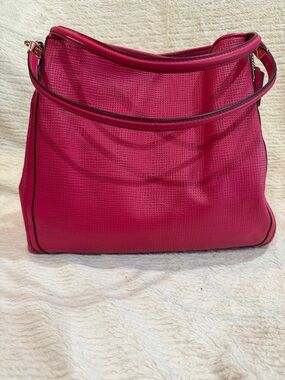 Coach Pink Textured Leather Shoulder Bag